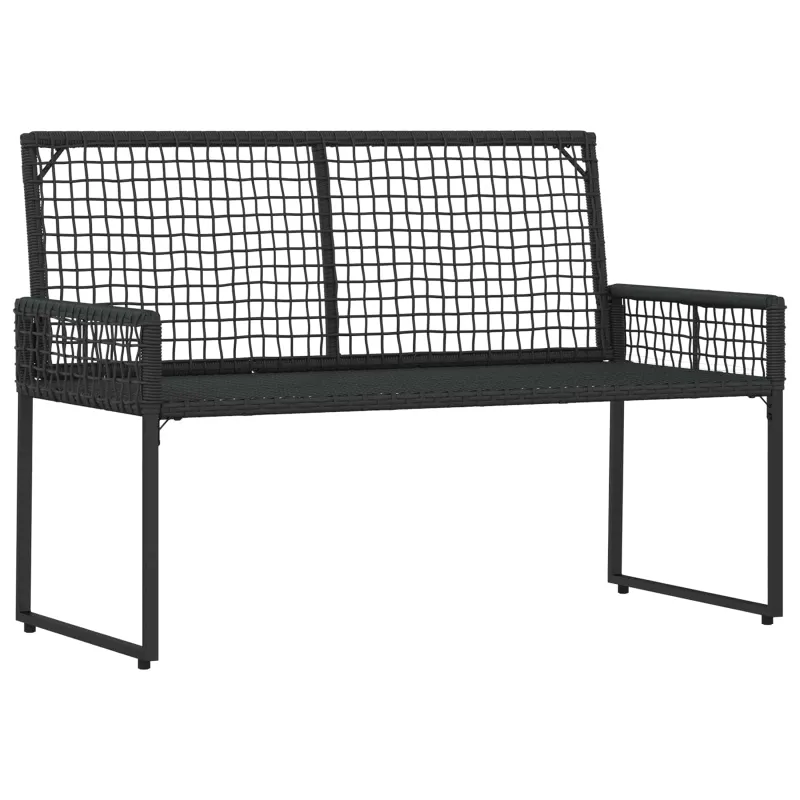 Lauko suolas su pagalve Juoda ir turkio 118 x 55 x 82 cm
