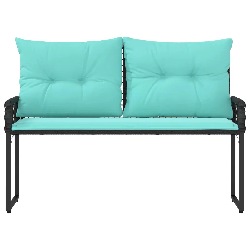 Lauko suolas su pagalve Juoda ir turkio 118 x 55 x 82 cm