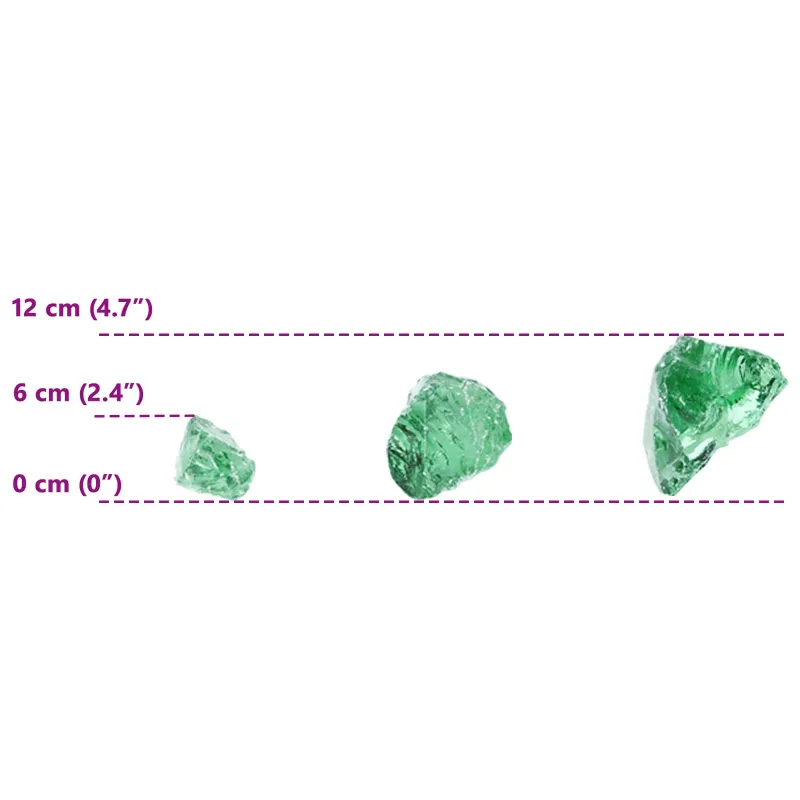 Sodo Akmenys Šviesiai žalia 12 cm Stiklas