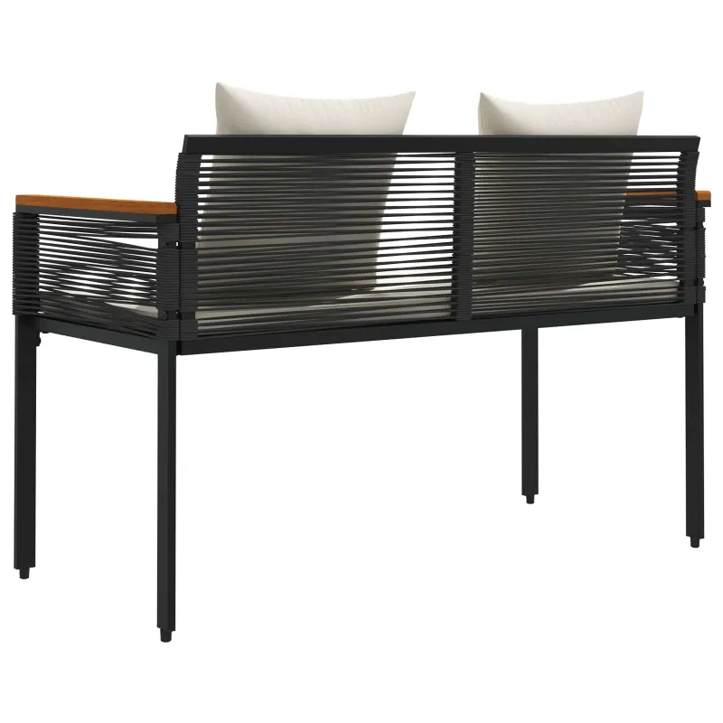 Lauko suolas Juoda ir kreminė balta 117 x 54 x 74.5 cm