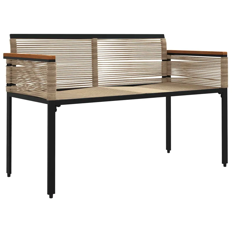 Lauko suolas Bežė ir kreminė balta 117 x 54 x 74.5 cm