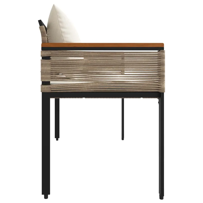 Lauko suolas Bežė ir kreminė balta 117 x 54 x 74.5 cm