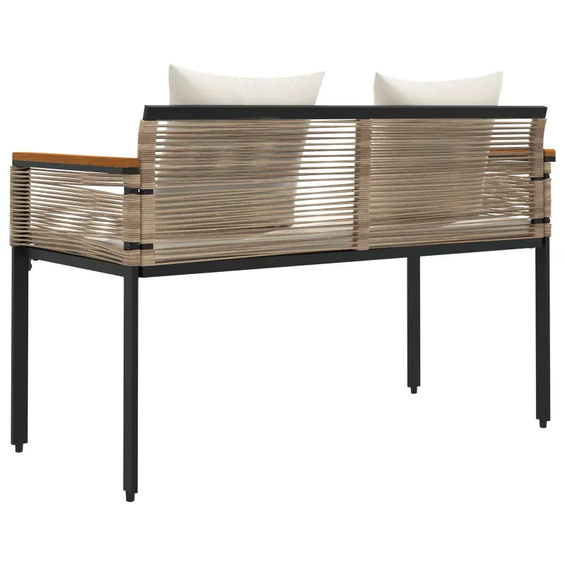 Lauko suolas Bežė ir kreminė balta 117 x 54 x 74.5 cm