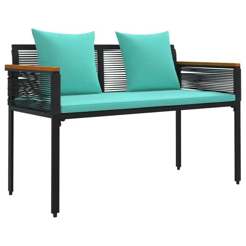 Lauko suolas Juoda ir turkio 117 x 54 x 74.5 cm poliratanas