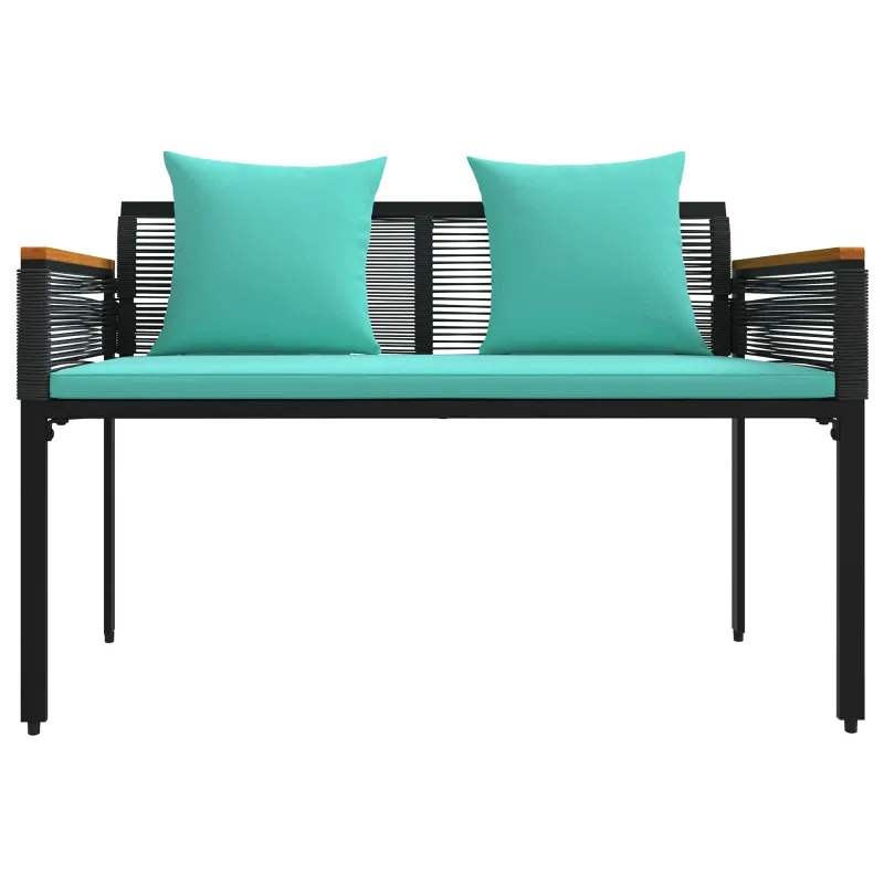 Lauko suolas Juoda ir turkio 117 x 54 x 74.5 cm poliratanas