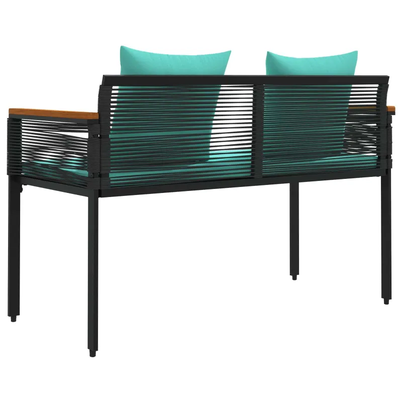 Lauko suolas Juoda ir turkio 117 x 54 x 74.5 cm poliratanas