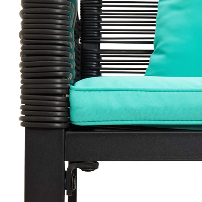 Lauko suolas Juoda ir turkio 117 x 54 x 74.5 cm poliratanas