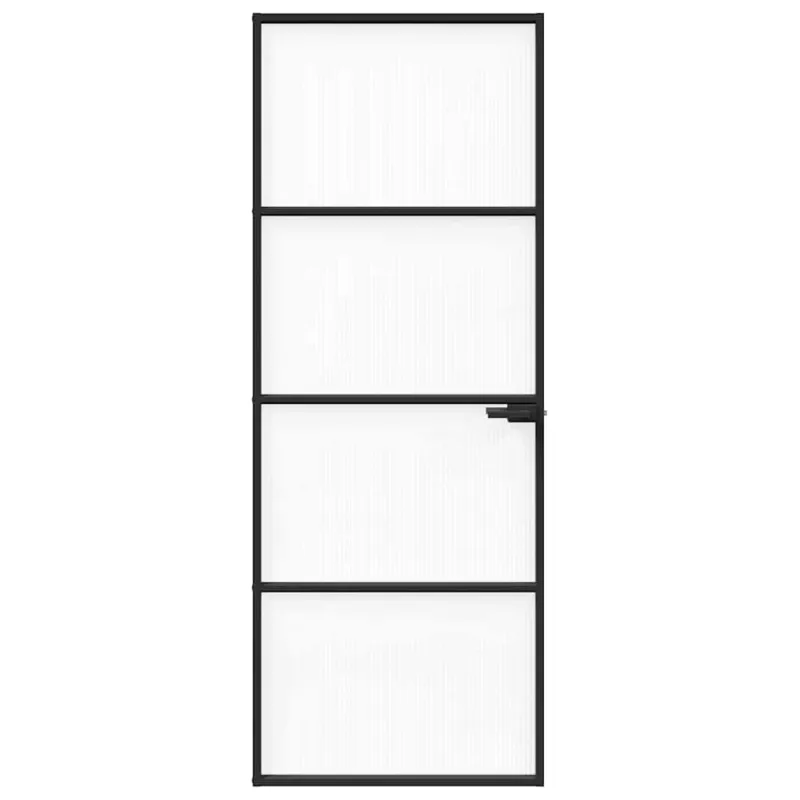 Namų durys 76 x 201,5 x 3,5 cm Aliuminis ir Temperuotas Stiklas