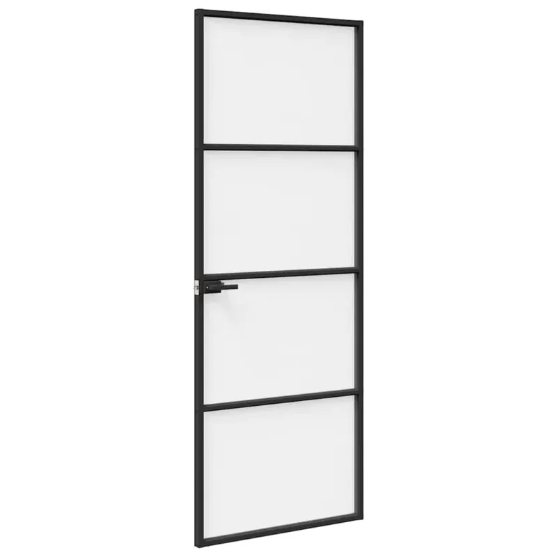 Namų durys 76 x 201,5 x 3,5 cm Aliuminis ir Temperuotas Stiklas