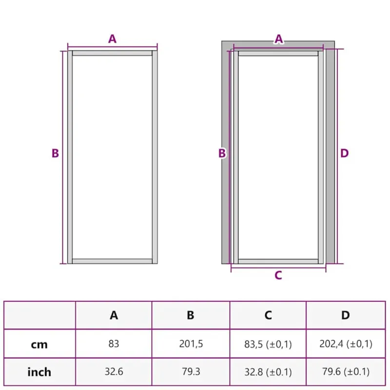 Namų durys 83 x 201,5 x 3,5 cm Aliuminis ir Temperuotas Stiklas