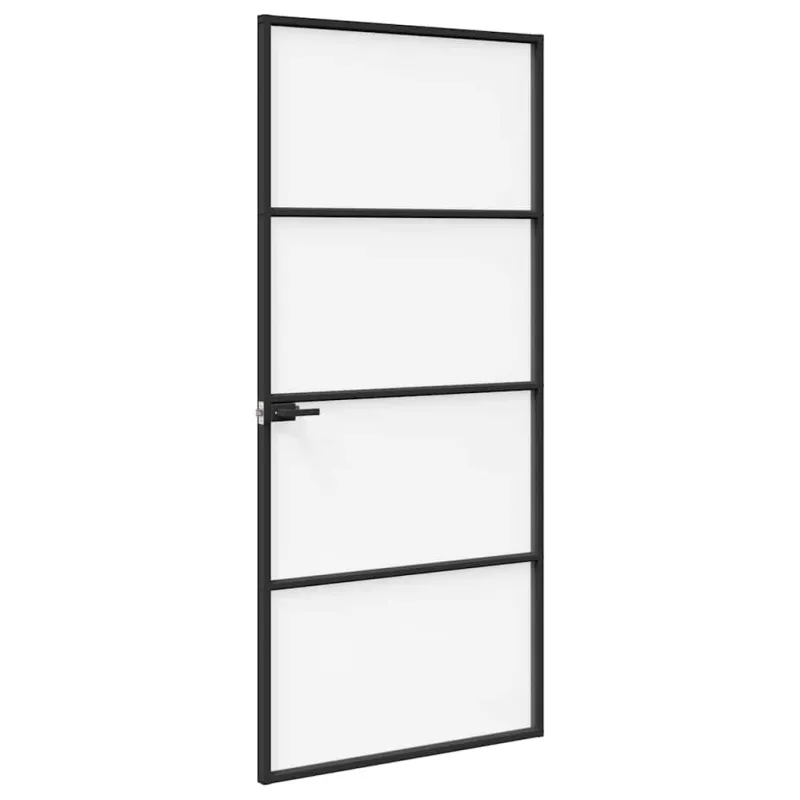 Namų durys 93 x 201,5 x 3,5 cm Aliuminis ir Temperuotas Stiklas