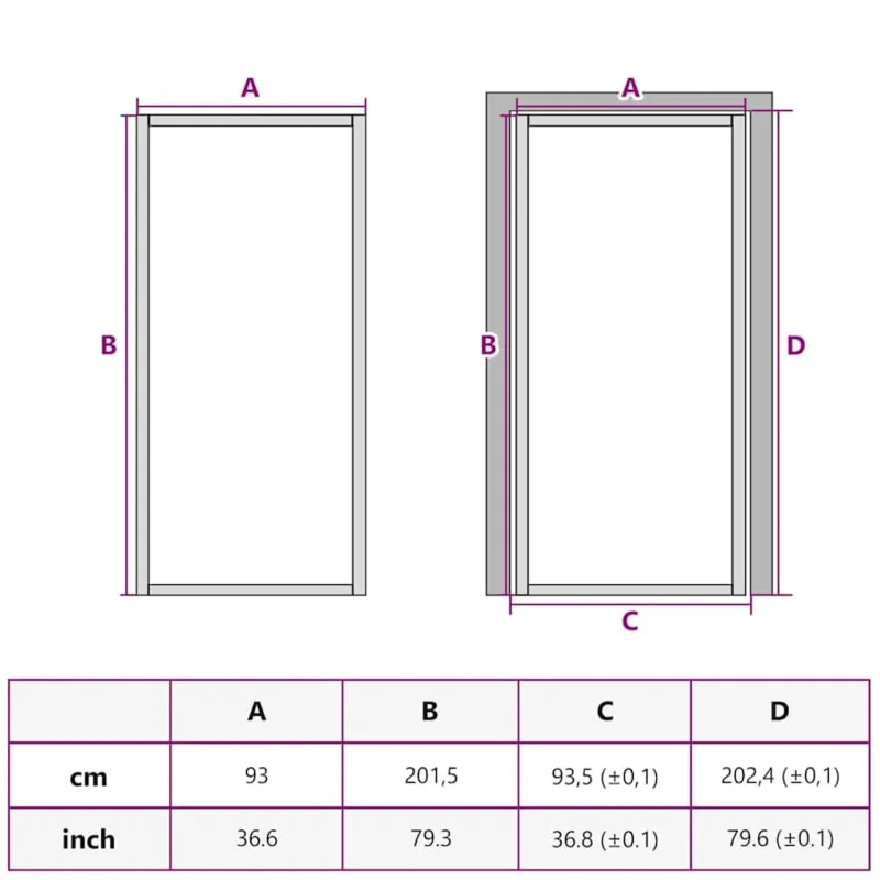 Namų durys 93 x 201,5 x 3,5 cm Aliuminis ir Temperuotas Stiklas