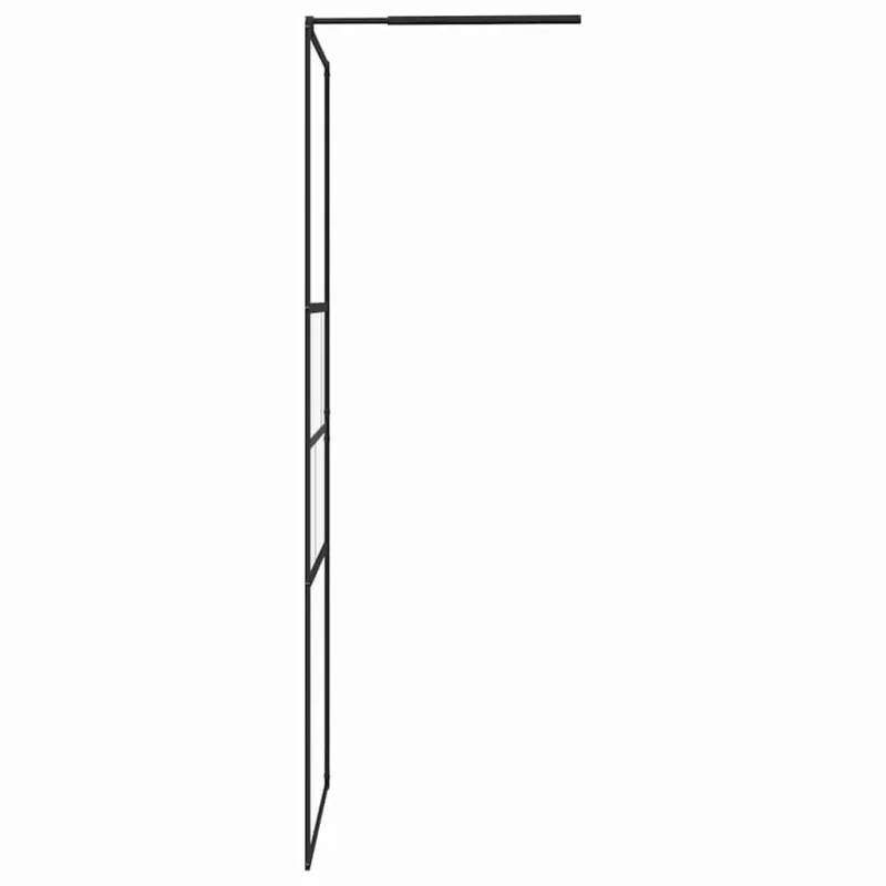 Įėjimo dušo siena Juoda 90 x 195 x 0,5 cm Stiklas ir aliuminis