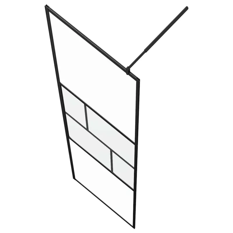 Įėjimo dušo siena Juoda 90 x 195 x 0,5 cm Stiklas ir aliuminis