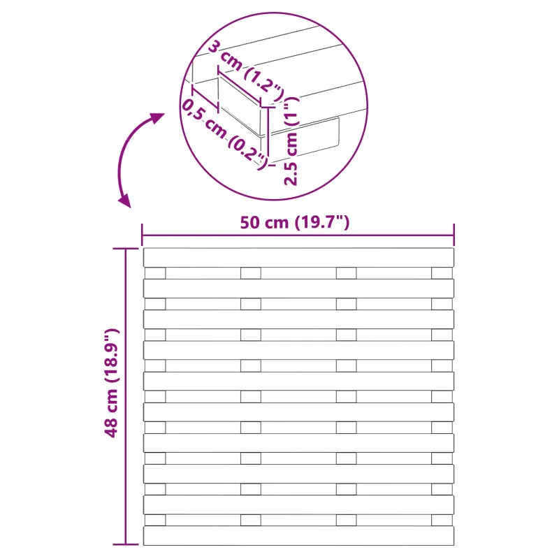 Badematte Paprastas Ruda 50 x 48 x 2,5 cm Medis