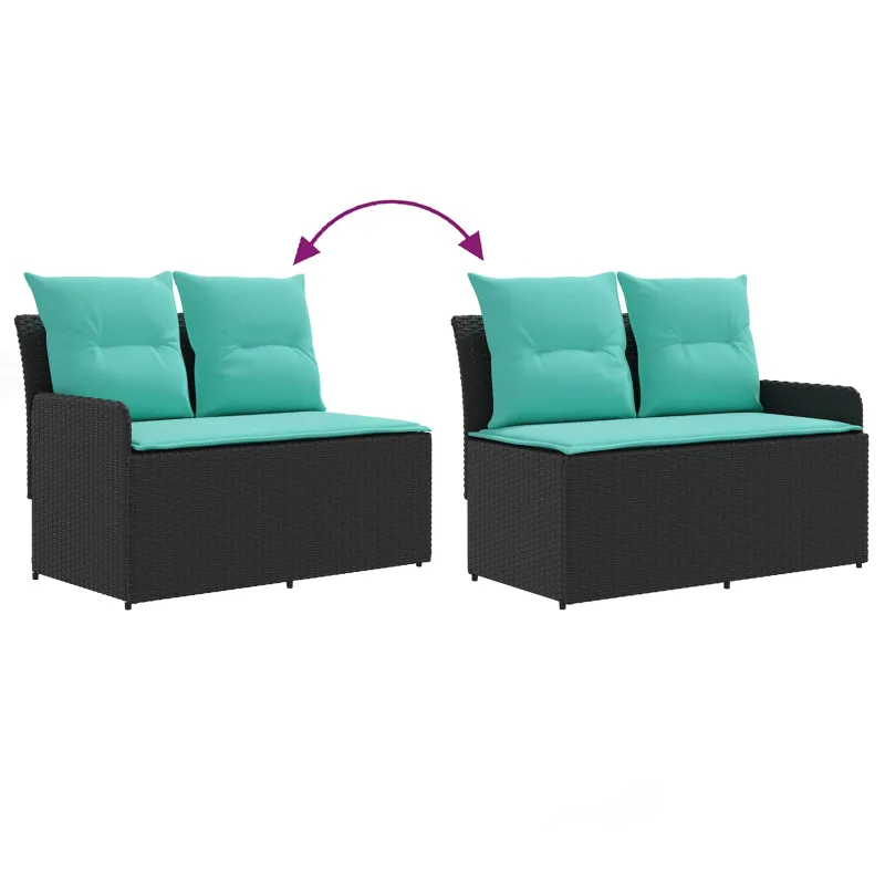Sofa su porankiais su kampine sofa 2 Vienetas Juoda ir turkio