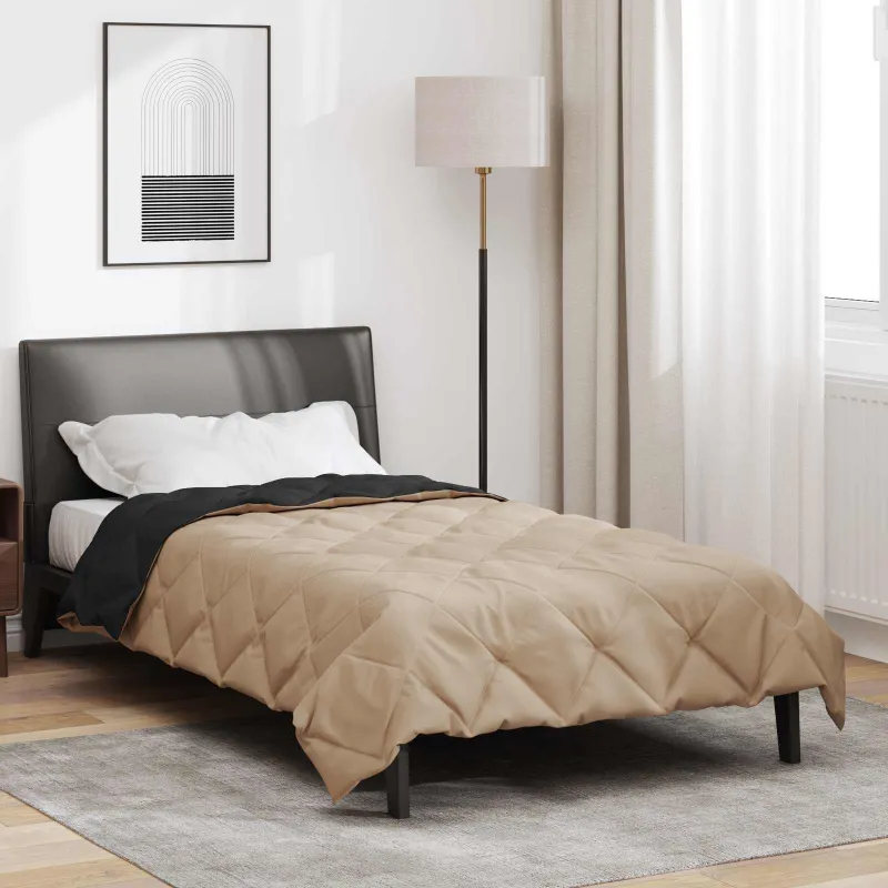 Vasaros antklodė Juoda ir taupe 200 x 140 cm Mikropluoštas