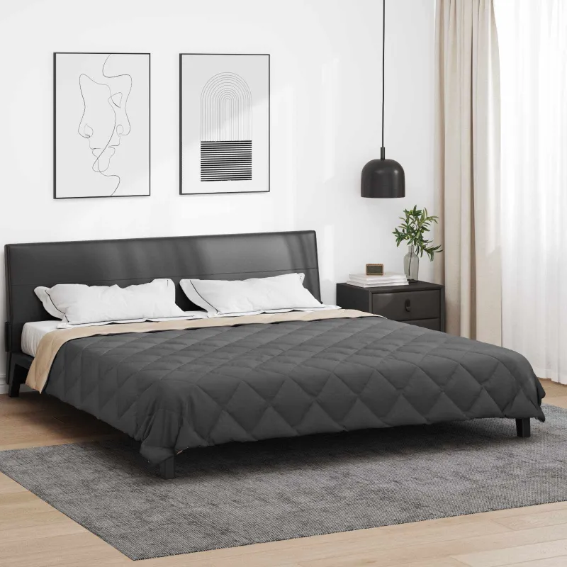 Pilna metų antklodė Antracito ir taupe 220 x 240 cm