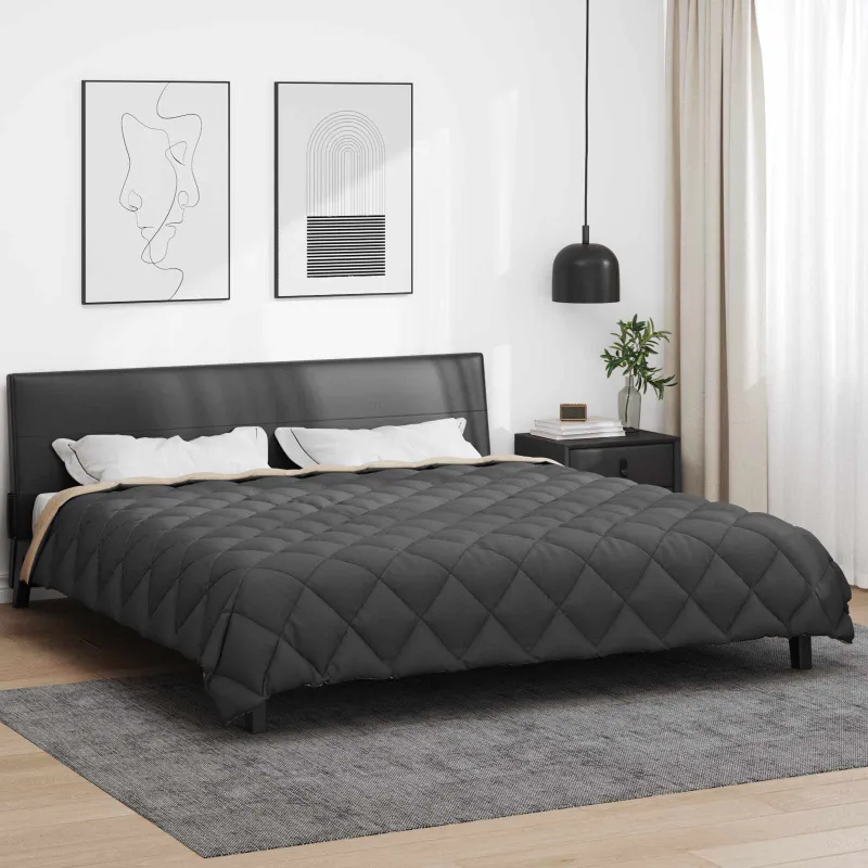 Žiemos antklodė Antracito ir taupe 200 x 200 cm Mikropluoštas