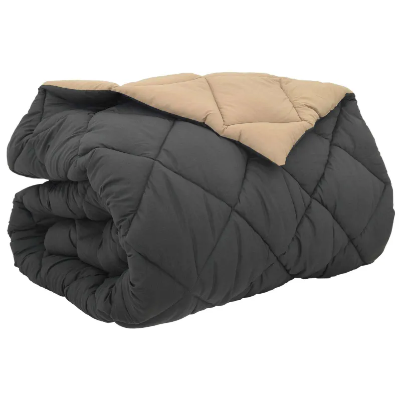 Žiemos antklodė Antracito ir taupe 200 x 200 cm Mikropluoštas