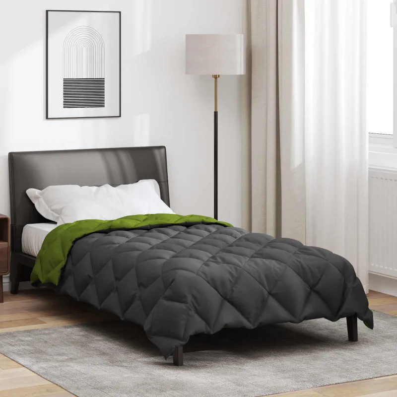 Žiemos antklodė Žalia ir antracito 140 x 220 cm Mikropluoštas
