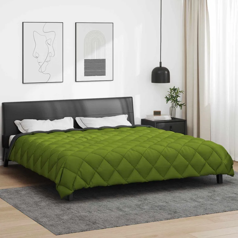 Žiemos antklodė Žalia ir antracito 220 x 260 cm Mikropluoštas