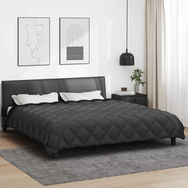 Žiemos antklodė Juoda ir Antracitas 220 x 260 cm Mikropluoštas