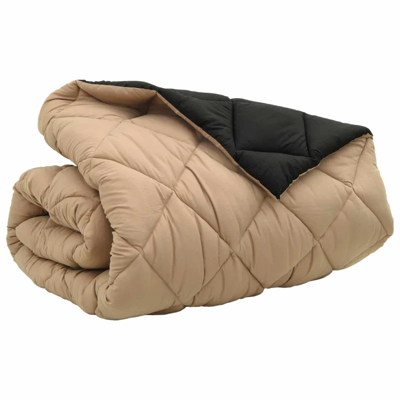Žiemos antklodė Juoda ir taupe 200 x 240 cm Mikropluoštas