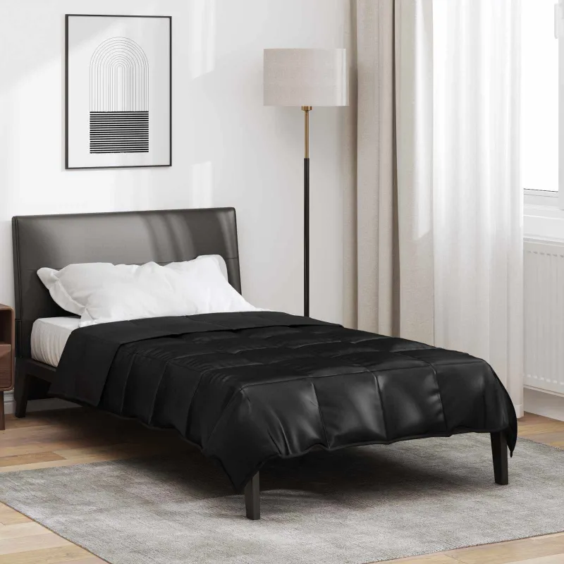 Pilna metų antklodė Juoda 155 x 220 cm Satin ir mikropluoštas