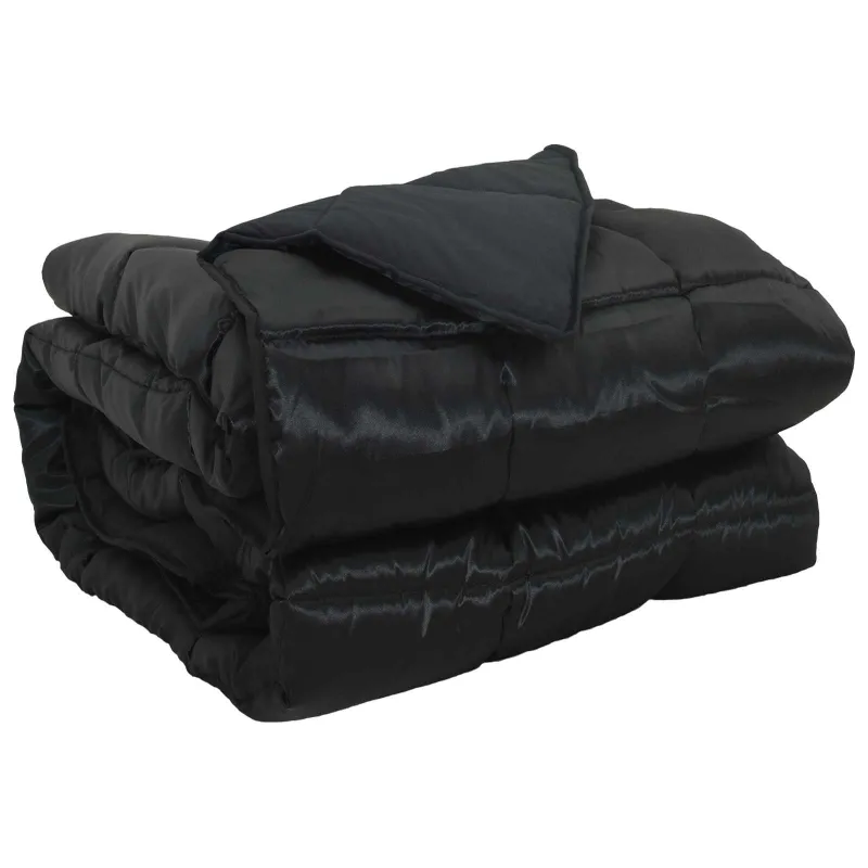 Pilna metų antklodė Juoda 135 x 220 cm Satin ir mikropluoštas
