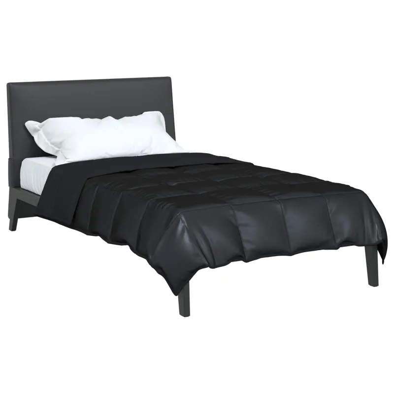 Pilna metų antklodė Juoda 140 x 220 cm Satin ir mikropluoštas