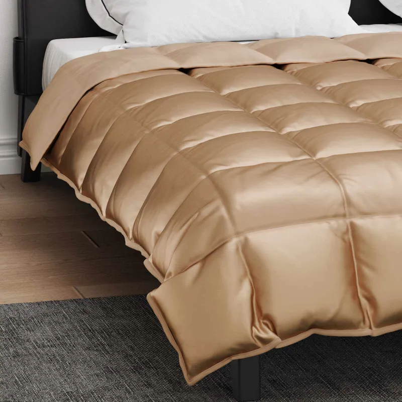 Žiemos antklodė Auksinė 200 x 200 cm Satin ir mikropluoštas