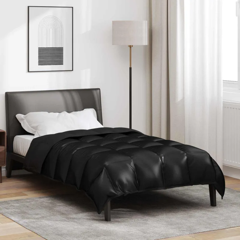 Žiemos antklodė Juoda 140 x 200 cm Satin ir mikropluoštas