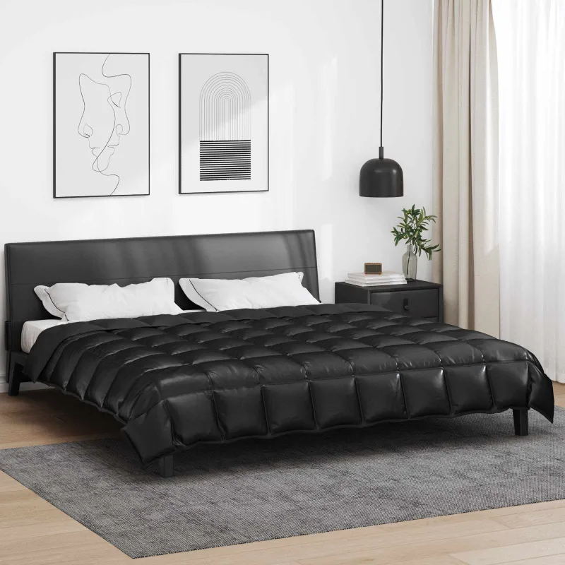 Žiemos antklodė Juoda 200 x 220 cm Satin ir mikropluoštas