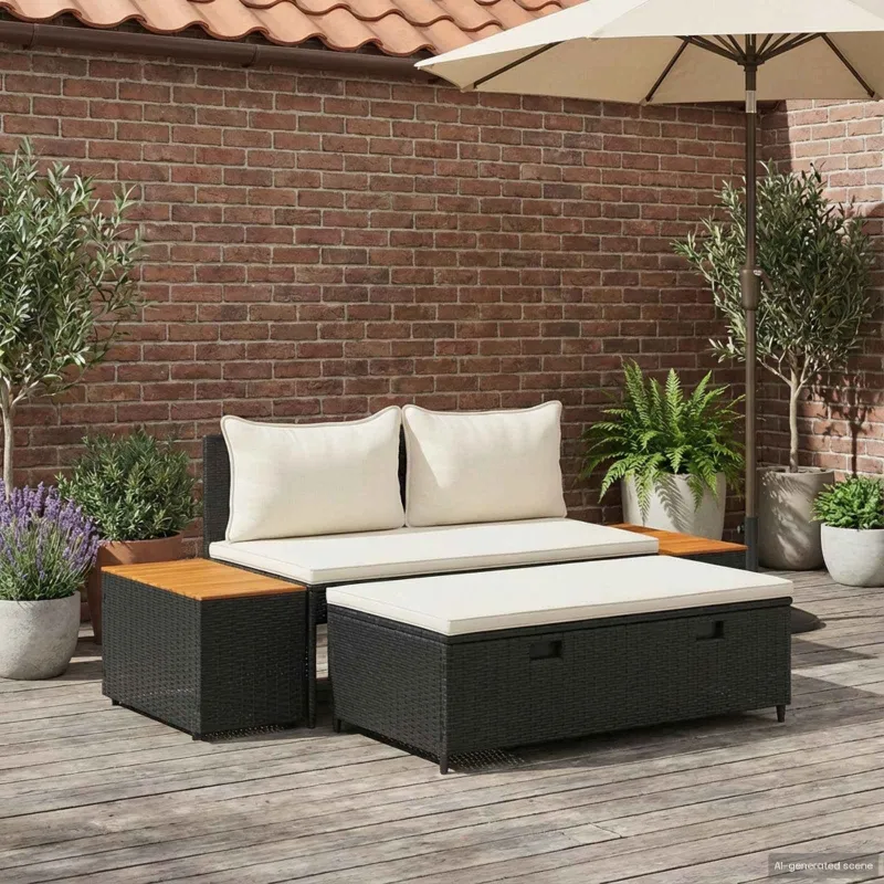 Lauko sofos komplektas 4 -Seater 4 pcs 55 x 30 x 39 cm