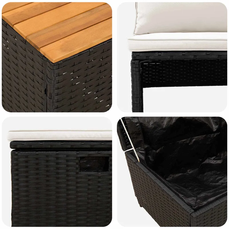 Lauko sofos komplektas 4 -Seater 4 pcs 55 x 30 x 39 cm