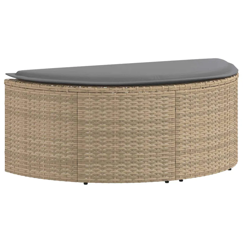 Sodo sofa su pagalve 8 pcs Bežinė ir šviesiai pilka poliratanas
