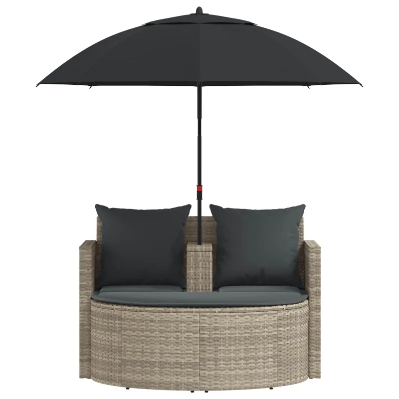 Sodo sofa 8 pcs Šviesiai pilka ir tamsiai pilka poliratanas