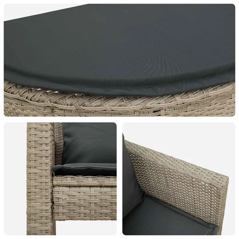 Sodo sofa 8 pcs Šviesiai pilka ir tamsiai pilka poliratanas