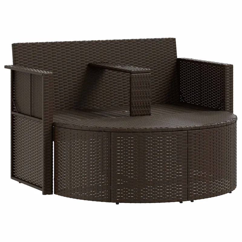 Sodo sofa Ruda ir raudona 168 x 168 x 180 cm poliratanas
