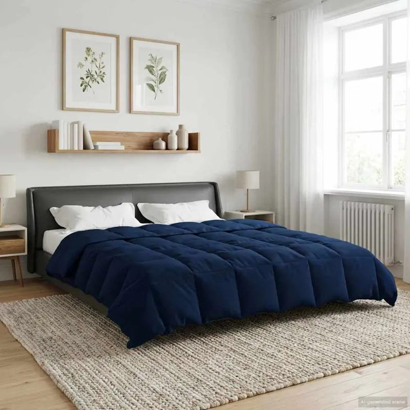 Pilna metų antklodė Tamsiai mėlyna 200 x 200 cm Mikropluoštas