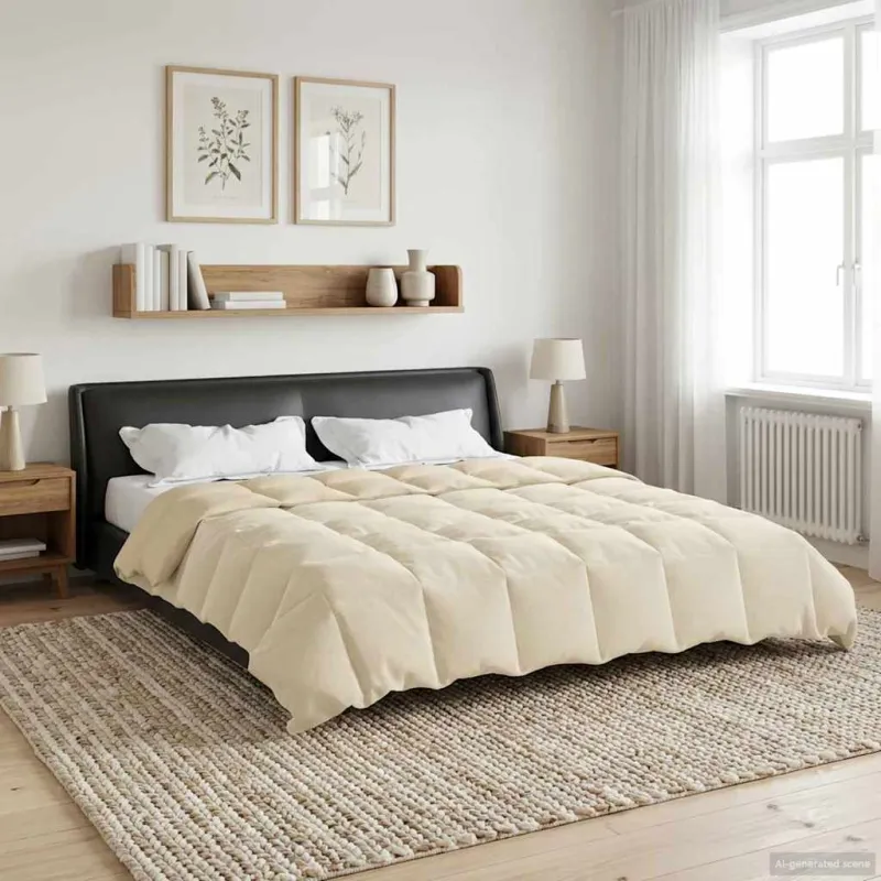 Pilna metų antklodė Tikštas Kreminė 200 x 220 cm Mikropluoštas