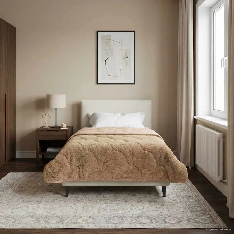 Pilna metų antklodė Tikštas Taupe 135 x 200 cm