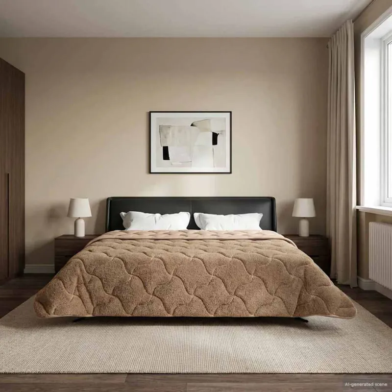 Pilna metų antklodė Tikštas Taupe 200 x 220 cm