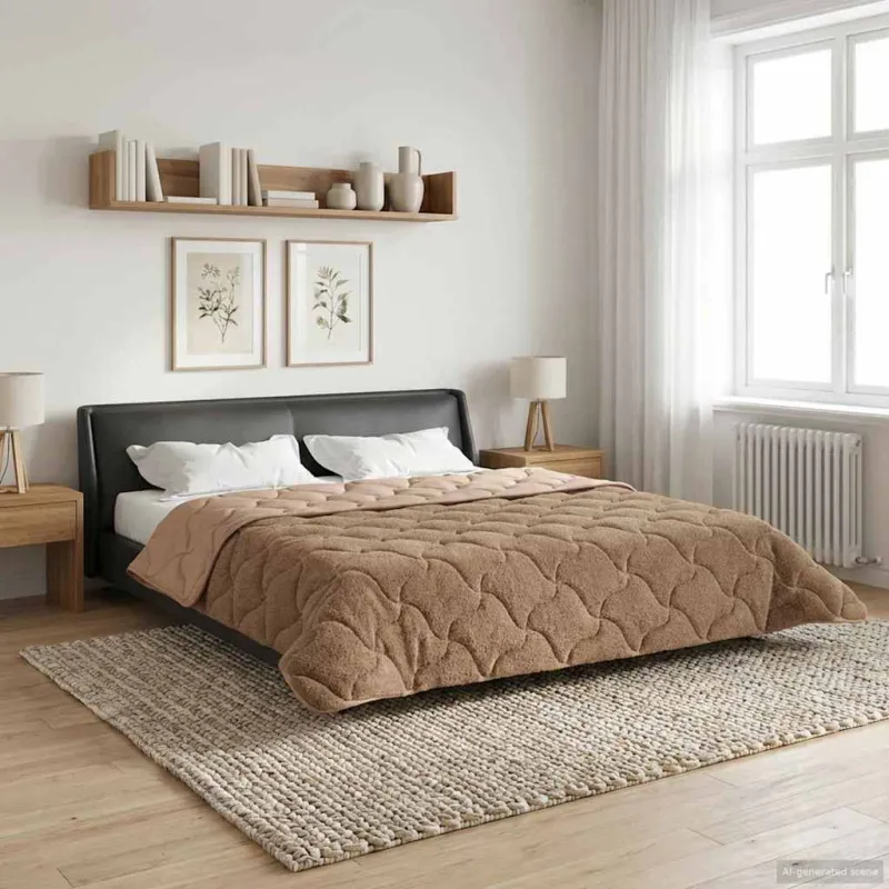 Pilna metų antklodė Tikštas Taupe 220 x 260 cm
