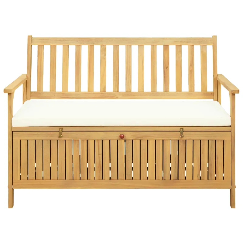 Laikymo suolas su pagalve su saugykla 120 x 63 x 84 cm