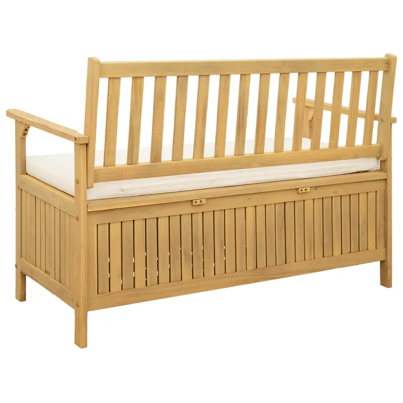 Laikymo suolas su pagalve su saugykla 120 x 63 x 84 cm