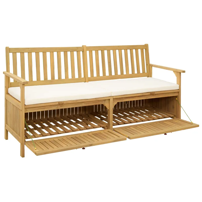 Laikymo suolas su pagalve su saugykla 170 x 63 x 84 cm