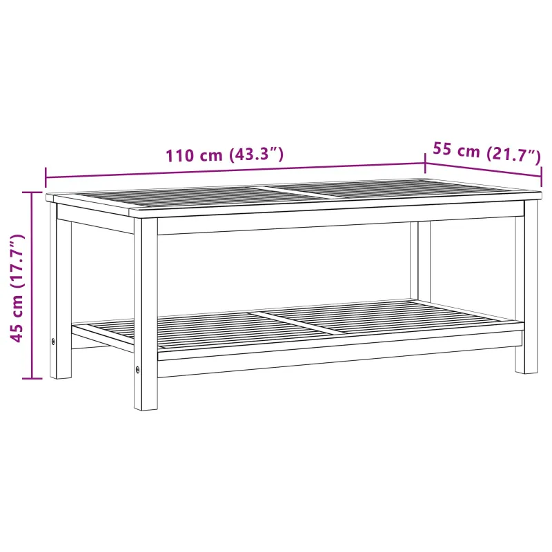 Šoninis stalas Natūralus aliejus 110 x 55 x 45 cm