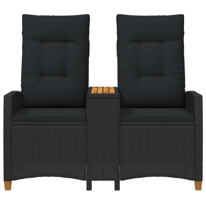 Reclining Bench with Table Juoda 126 x 65 x 112 cm poliratanas